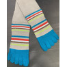 chaussettes-5-doigts-multi-rayures-gris-turquoise-coton-les-petits-caprices-détail-a-plat