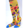 4 paires de Mi Bas Bouquet Fleuri Moutarde