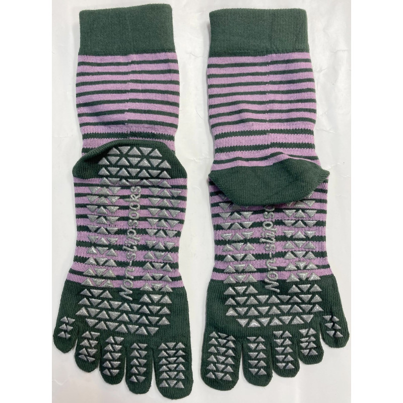 3 paires Chaussettes 5 Doigts Yoga Rayures
