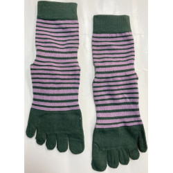 3 paires Chaussettes 5 Doigts Yoga Rayures