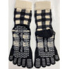 3 paires Chaussettes 5 Doigts Yoga Carreaux