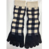 3 paires Chaussettes 5 Doigts Yoga Carreaux