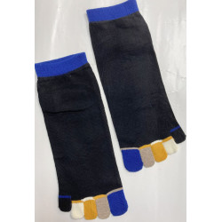 6 Paires de chaussettes unies Homme 5 doigts de couleurs