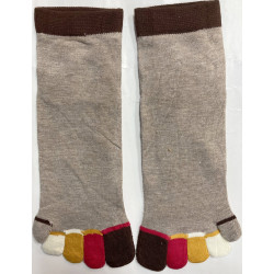 6 Paires de chaussettes unies Homme 5 doigts de couleurs
