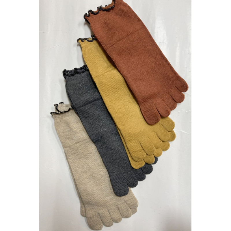 8 paires de chaussettes 5 doigts Sans compression uni revers