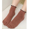 8 paires de chaussettes 5 doigts Sans compression uni revers