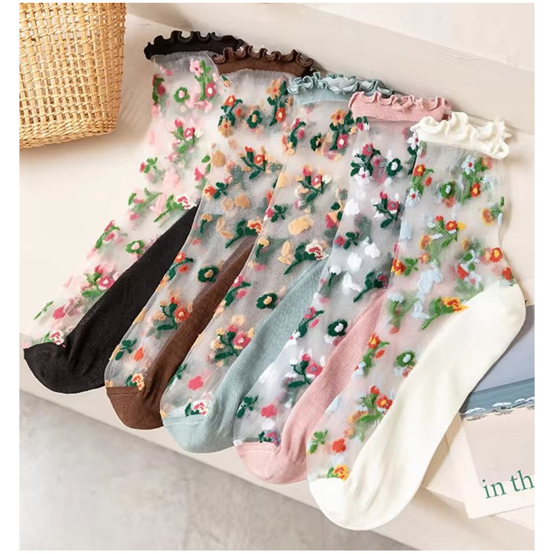 10 Paires de chaussettes crystal bouquet de pastel