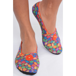 Chaussons-polaire-imprimé-les-petits-caprices-cafiosa-orange-avant