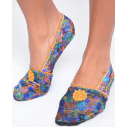 Chausson-velours-imprimé-les-petits-caprices-Hortense-yellow