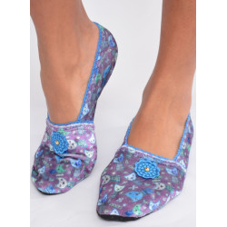 Chaussons-velours-imprimé-les-petits-caprices-catou-bleu-vintage-avant
