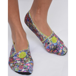 Chaussons-velours-imprimé-les-petits-caprices-fantasmino-profil-green-salad.