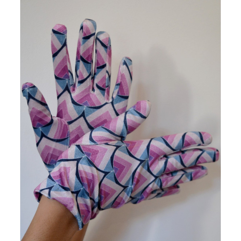 3 Paires de Gants Coréens Velvet Youki Bleu Violet