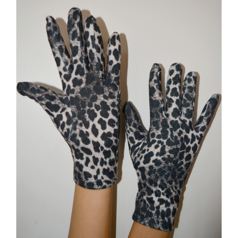 3 Paires de Gants Coréens Polaire panthère noire