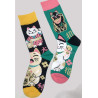6 paires Chaussettes Chats Bouddhas Asymétriques