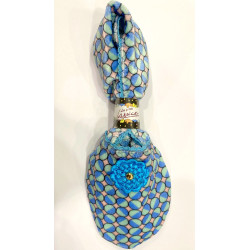 6 paires de chaussons velours Balloon Bleu vintage