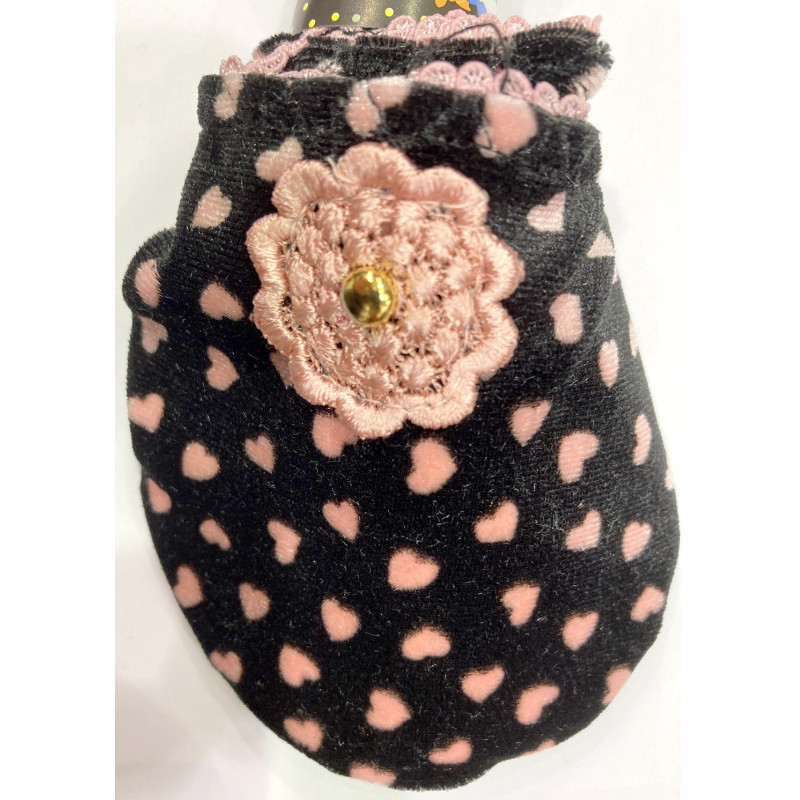 6 paires de chaussons velours Carina rose vintage