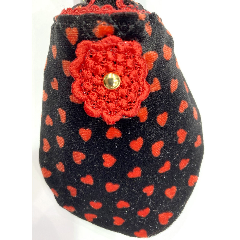 6 paires de chaussons velours Carina rouge