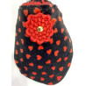 6 paires de chaussons velours Carina rouge