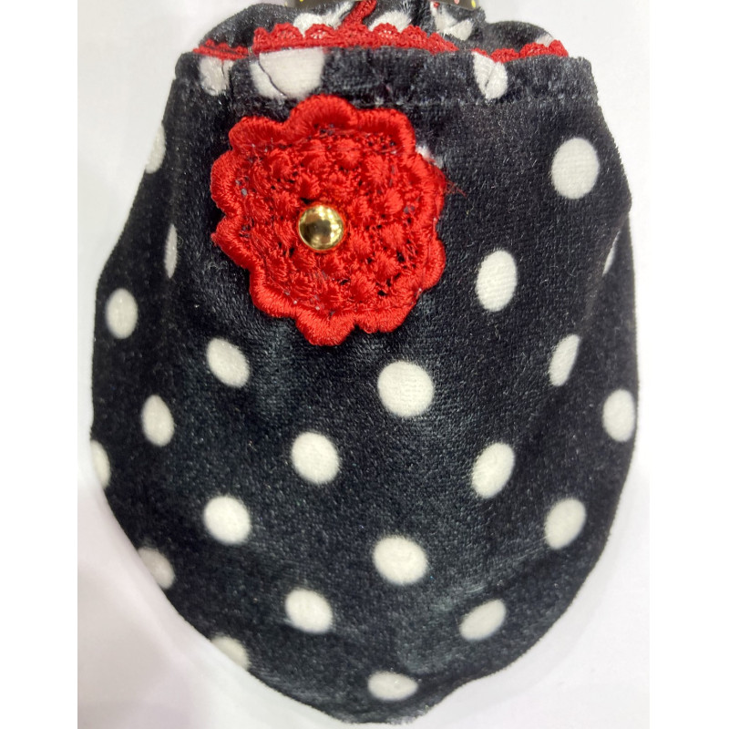 6 paires de chaussons velours Dots Rouge