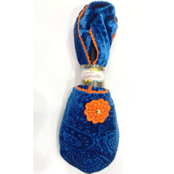 6 paires de chaussons velours Flor Orange