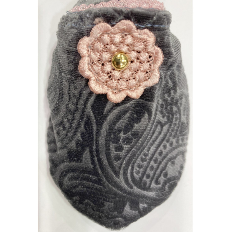 6 paires de chaussons velours Flor pink Vintage