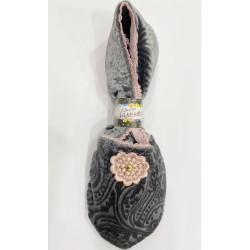 6 paires de chaussons velours Flor pink Vintage
