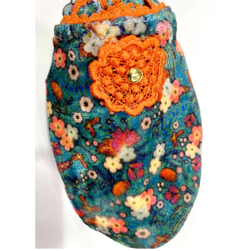 6 paires de chaussons velours Iris Orange