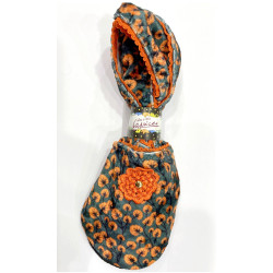 6 paires de chaussons velours Kyoto orange