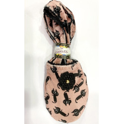 6 paires de chaussons Velours Miaou rose