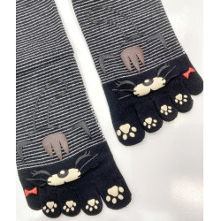 9 paires de chaussettes 5 Doigts Chats rigolos