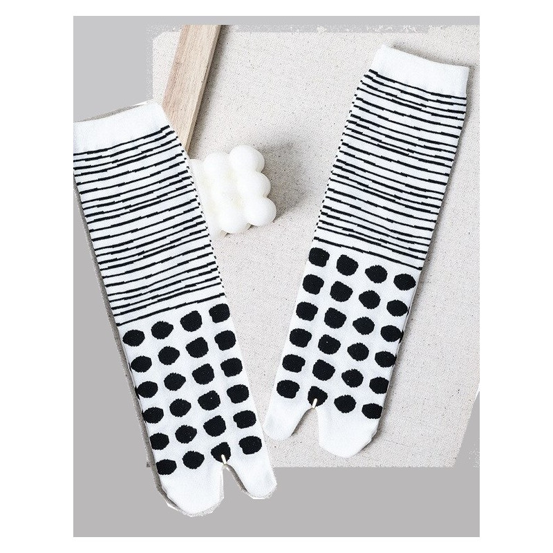 4 paires Tabis coton Pois noirs
