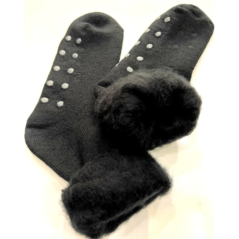 4 paires de chaussettes Chaussons hiver laine polaire Anti dérapant