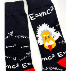6-paires-chaussettes-coton-Einstein-théorie-de-la-relativité noir
