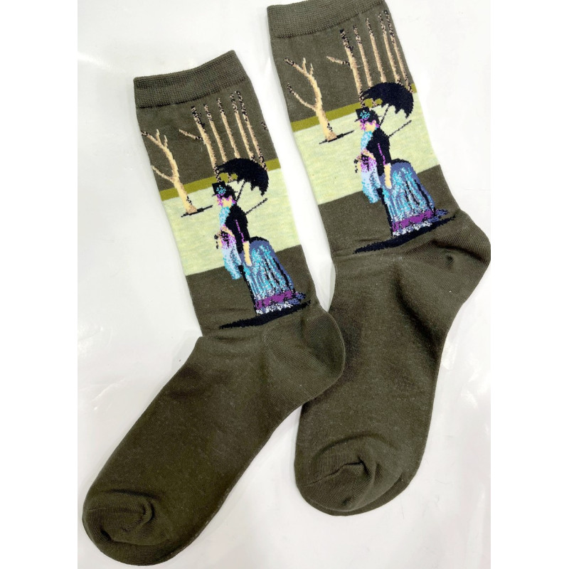 6 paires de chaussettes coton art musée Promenade Seurat