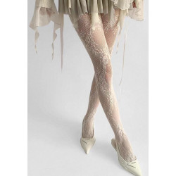 3 paires de collants Dentelle Bouquet de roses