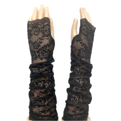 4 Mitaines Manchons Dentelle authentique 45 cm