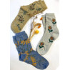 6 paires de chaussettes Bouquet Fleuries paillettes