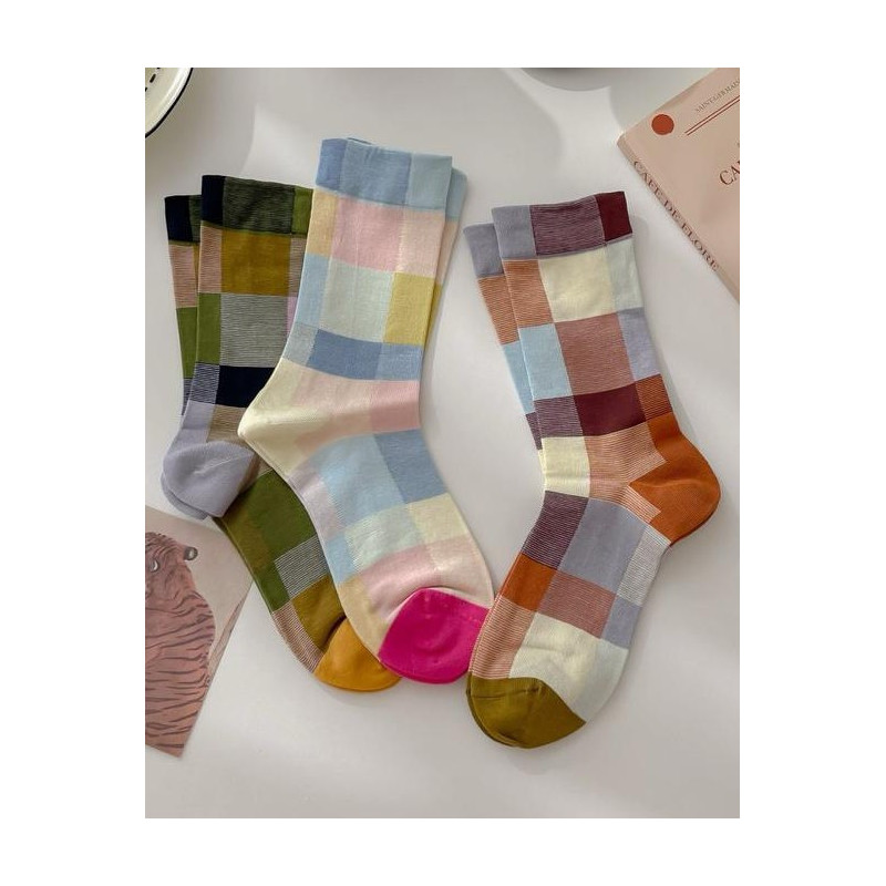 6 paires de chaussettes Carreaux ludiques