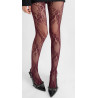 3 paires de collants Dentelle Bouquet de roses Bordeaux
