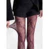 3 paires de collants Dentelle Bouquet de roses Bordeaux