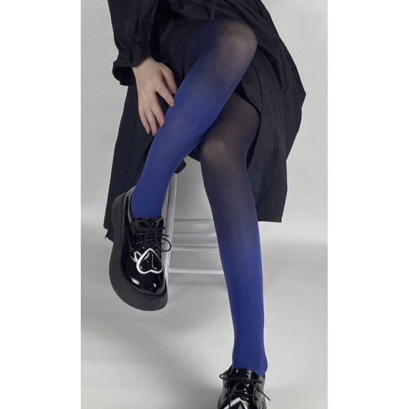 3 paires de collant opaque dégradé bleu roi