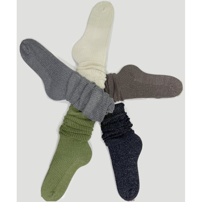 Assortiment de 10 paires Chaussettes Mi bas coton lurex